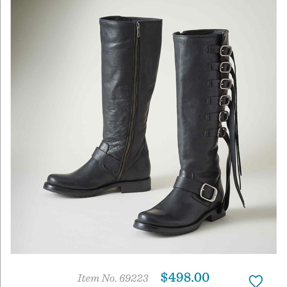 Frye Tall black moto boot size 8 NWB